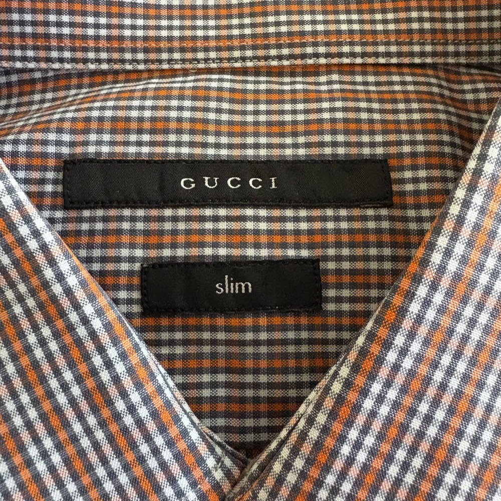 Gucci Orange and Brown Casual Button Down Shirt
